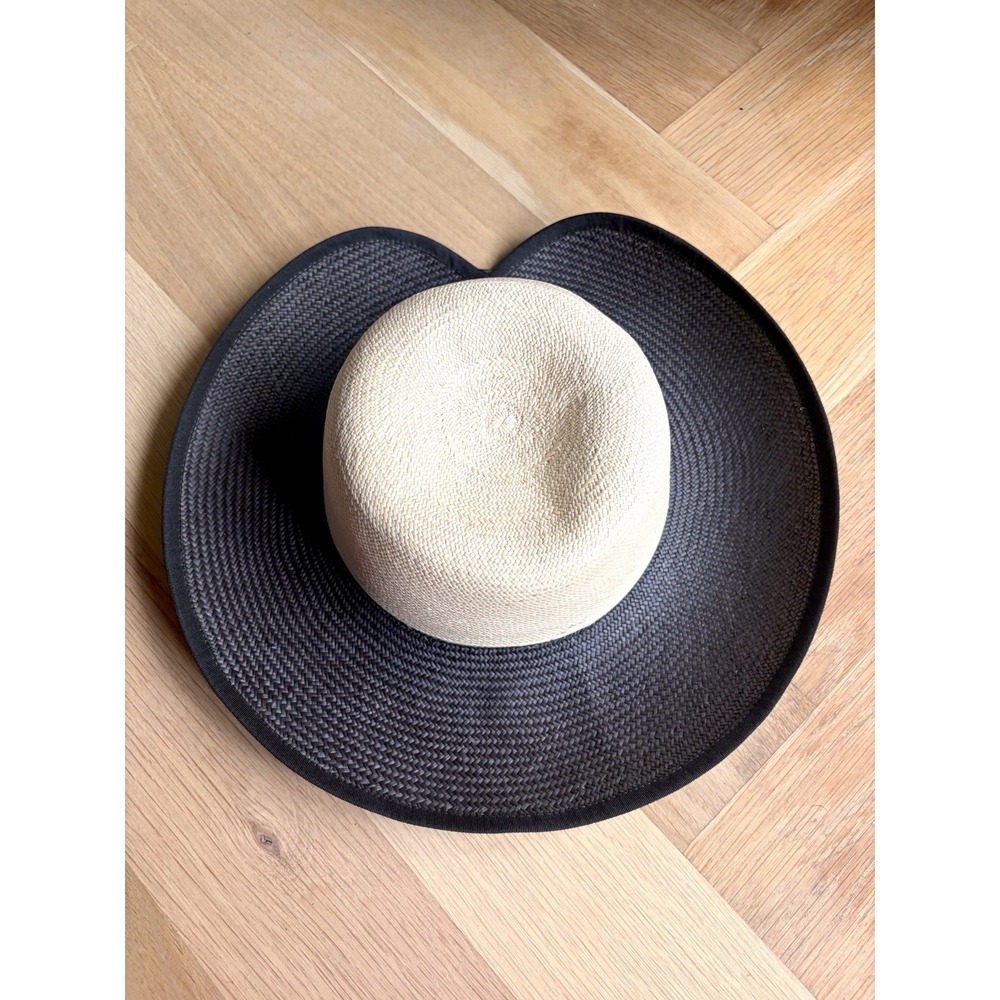 Montecristi Genuine Panama Hat Two Toned Handmade Toquilla Straw - Picture 4 of 7